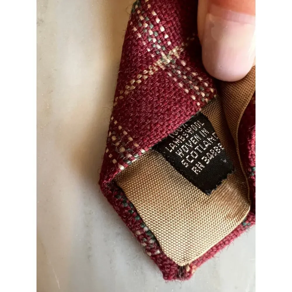 Vintage 80s Geoffrey Beene wool plaid tie